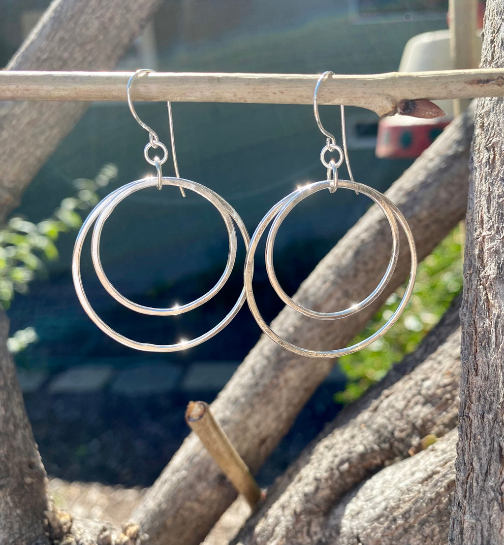 Double Hoop Sterling Earrings