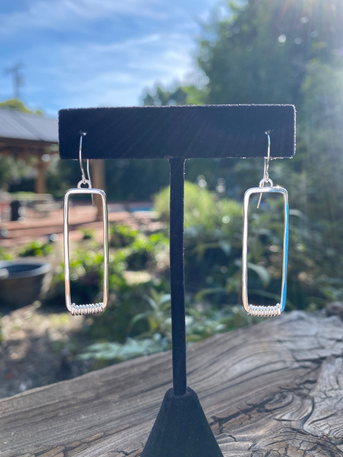 Sterling Rectangular Earrings