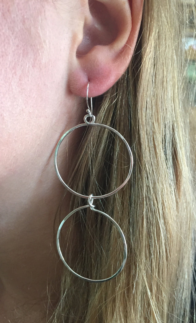 Double Hoop Sterling Earrings