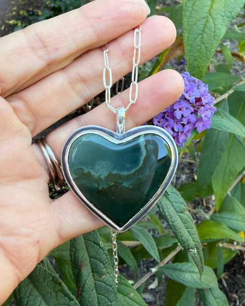 Big Beautiful Jasper Heart Pendant